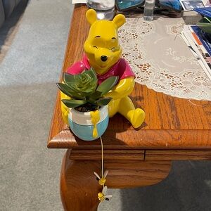 Disney Winnie the Pooh Planter with Yellow and Pink Accents
